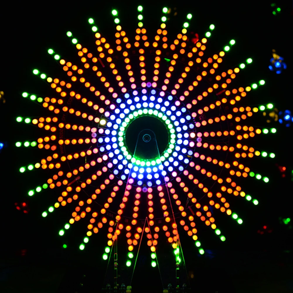 DIY electronic kit LED rotating ferris wheel 16 layer 30cm colorful LED bluetooth voice control music spectrum(not assembled