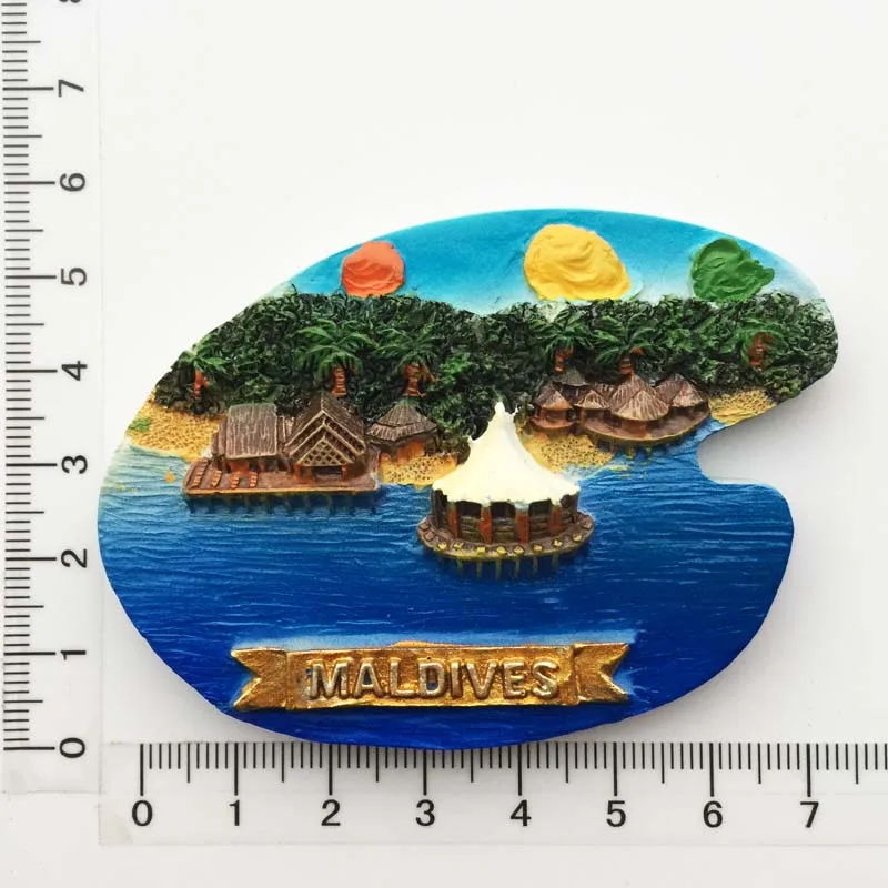 Asia Maldives Tourist Souvenir Fridge Magnets Decoration Articles Handicraft Magnetic Refrigerator Collection Gifts