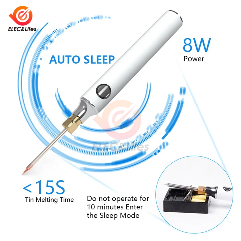 2022 nuovi kit per saldatore elettrico USB 5V 8W stagno saldatore ferro USB ricarica rapida microelettronica portatile riparazione strumenti di saldatura