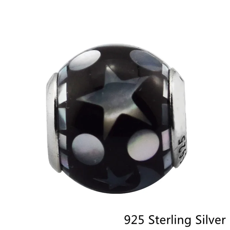 

Charms 925 Silver Beads For Jewelry Making Moon & Star In Black SKY Charm Fits Woman DIY Bracelets Fashion Female Jewelry