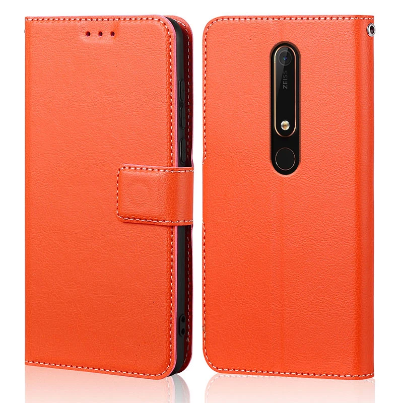 Silicone Flip Case for Nokia 6 2018 Luxury Wallet PU Leather Magnetic Phone Bags Cases for Nokia 6.1 with Card Holder