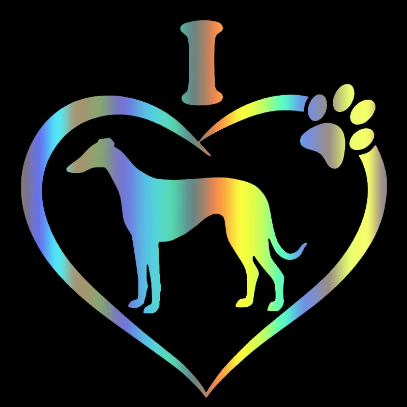 S51547 Various Sizes/Colors Car Stickers Vinyl Decal I Love My Greyhound Dog Animal Motorcycle Decorative Accessories