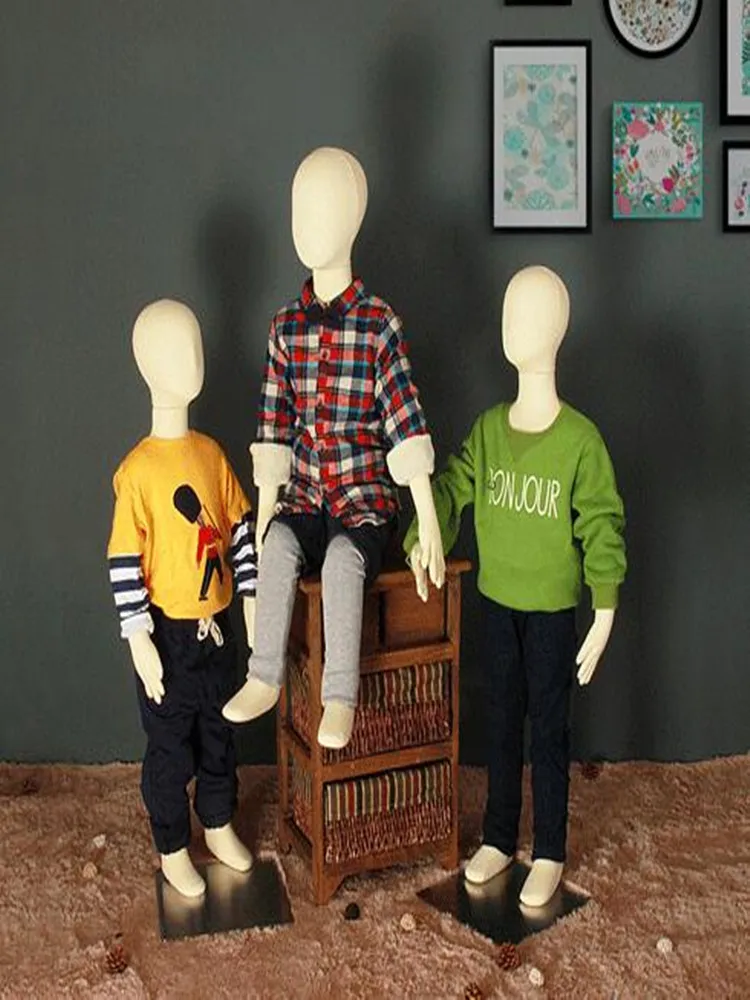 Baby Toroso Cotton Mannequin for Child Art, Body Display, Circular Wood Base Fabric, Flexible Sewing Model, 52cm, C408