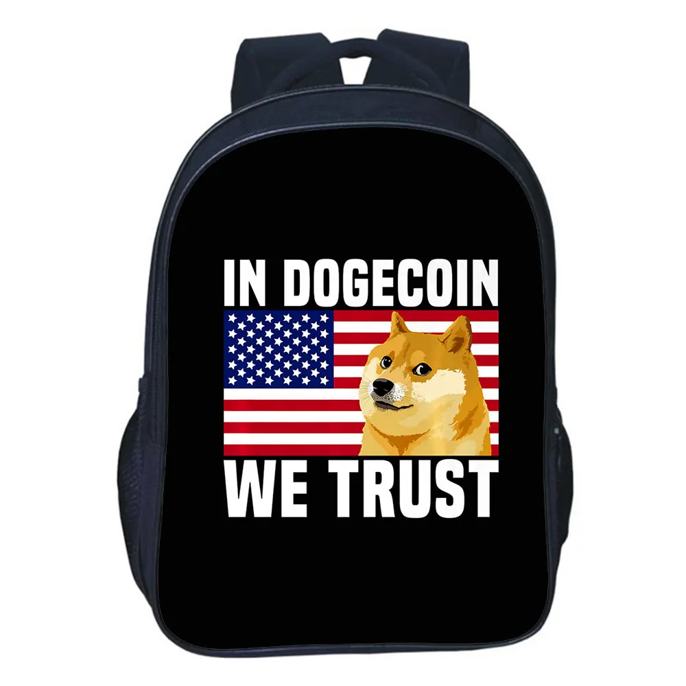 Dogecoin School Bag Backpack Boy Girl School Bag Teens Storage Bag Travel Bags Rucksack 16 Inches School Bag Mochila