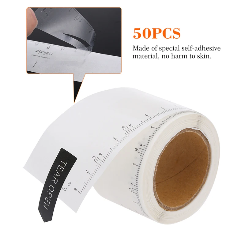 50PCS Einweg Augenbraue Herrscher Aufkleber Klebstoff Microblading Augenbraue Tattoo Stirn Styling Mapping Guide Permanent Make-Up-Tool – Detail 3