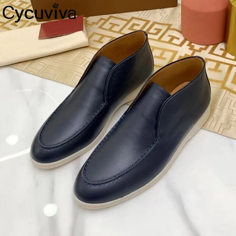 2021 Kid Suede Penny Loafers Women High Top Nude Casual Flat Shoes Woman Slip On Ladies driving lazy Winter Open Walk Shoes