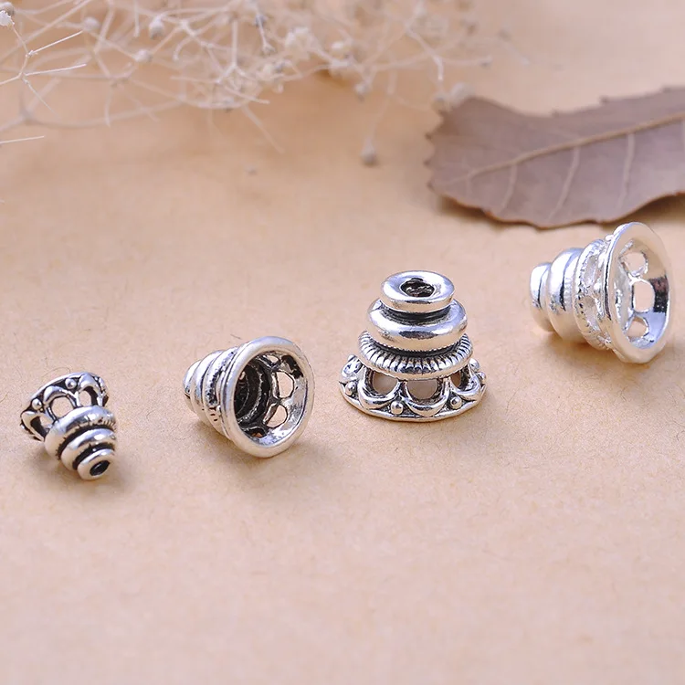 100% 925 Silver Tibetan Guru Bead Cap Sterling Silver Tibetan Mala\'s Guru Tower Mala\'s Findings Bead