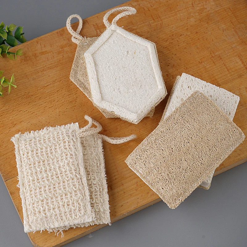 New Natural Loofah Sponge Ecological Floristic Scourer Dishwashing Cellulose Wipes Kitchen Novel Utensils Unusual Object Items