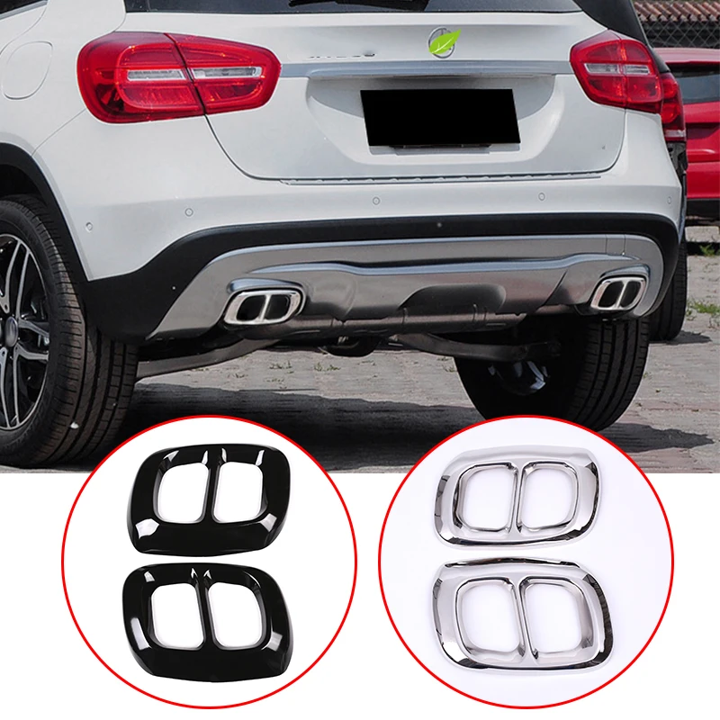 

For Benz GLA GLB Class gla200 220 260 2015-2019 Stainless Steel Rear Bumper Dual Exhaust Pipe Trim Exhause Cover Car Accessories