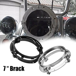 1PC 7 Inch LED Headlights Trim Ring, Black/Chrome Round Mounting Bracket for 7Inch LED Headlights Motorcycles