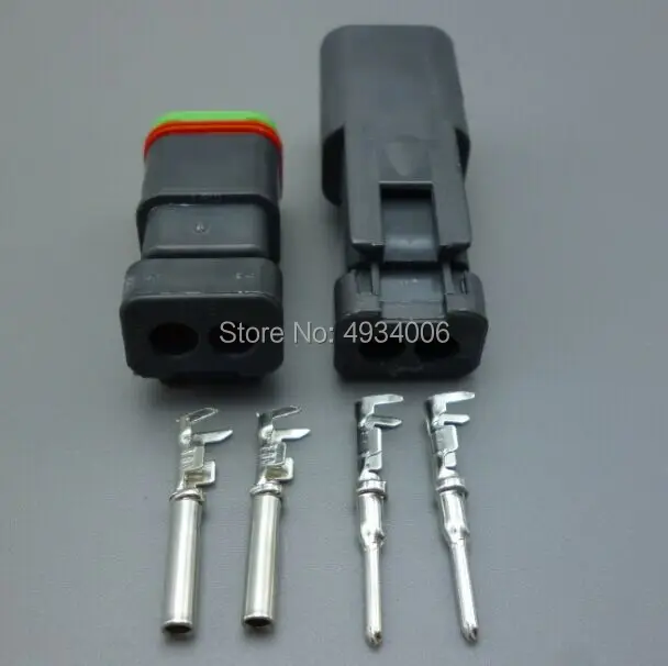 Worldgolden 2 Pin DT Series Waterproof DT04-2P-E005 DT06-2S-E005 Female Male Black Electrical Automotive Connector