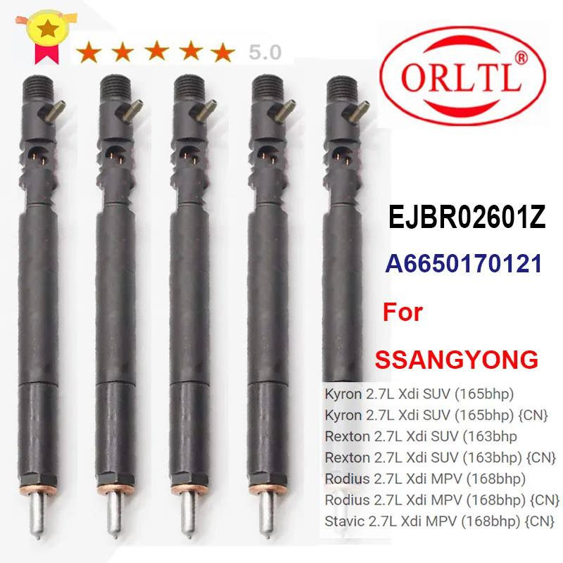 

5PC New Diesel Injector EJBR02601Z EJBR03401D EJBR04401D EJBR04501D EJBR04701D A6640170222 A6640170121 For SSANGYONG Euro4/3