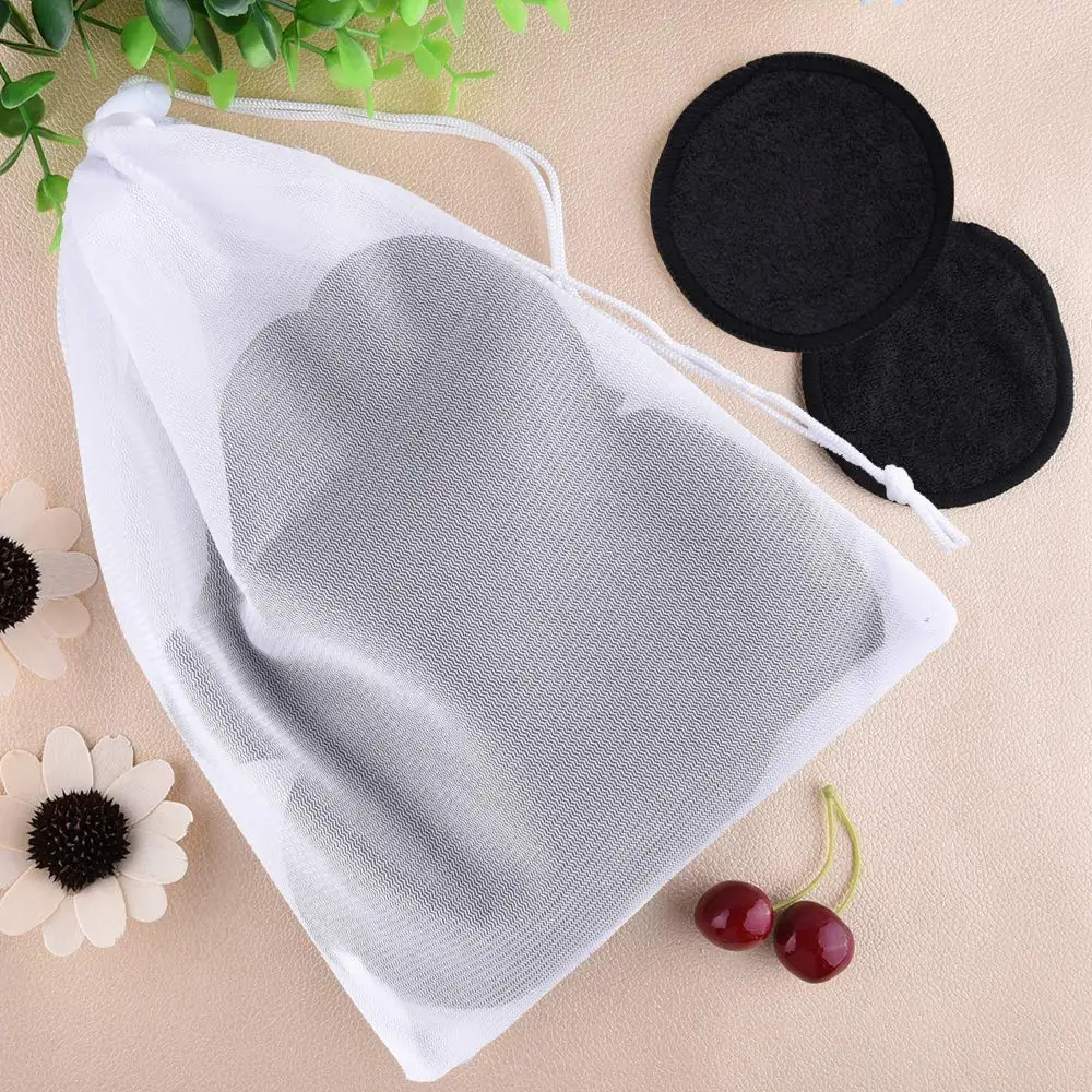 10/16/20Pcs Reusable Bamboo Cotton Make Up Remover Pads Washable Triple Layer Facial Skin Care Wipe Pads Cleaning Pad with Bag