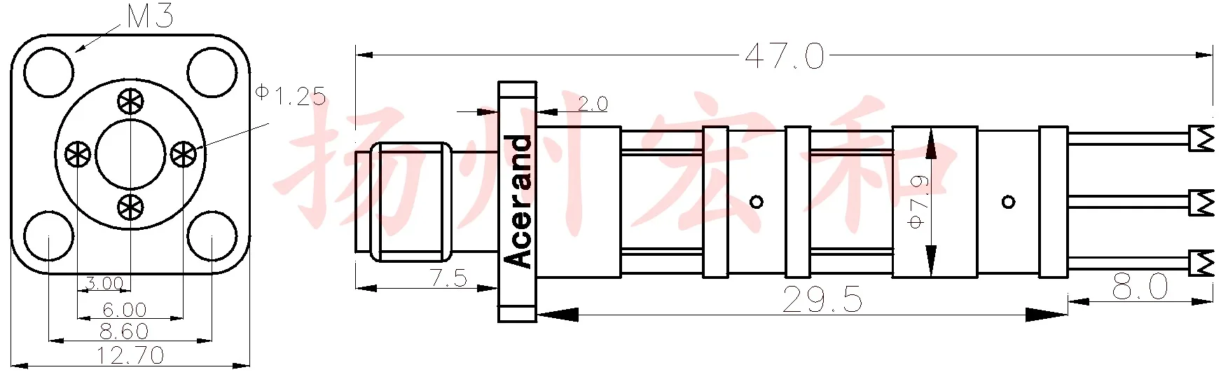 1005JSMA Five-pin Test Head RF Five-jaw Plum Blossom Head Pitch 3MM Tuner SMA-KFD High Frequency Plum Blossom Needle