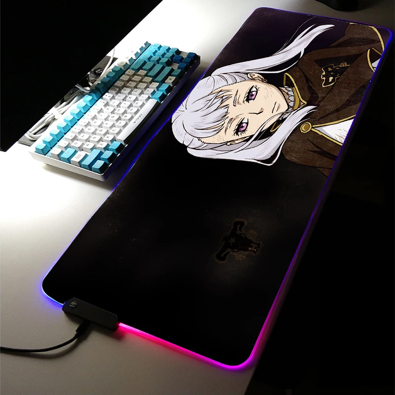 

Anime Black Clover RGB LED Light Gaming Accessories 40*90cm Large Mouse Pad XXL Room Carpets Rugs Keyboard Desk Mat for Game LOL