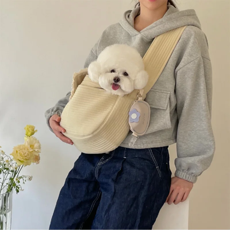 Fashion Dog Carrier Sling Bag Canvas Breathable Outdoor Hiking Small Pet Tote Bag Candy Color Puppy kitten Travel Shoulder Bag