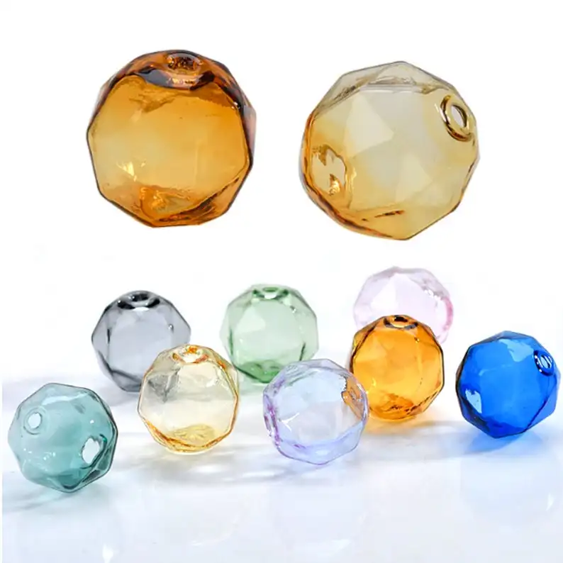 

20pcs bulk Faceted Glass Beads sphere bubble, 16 mm, DIY earrings making blanks, charms glass Bottles, colored glass bead