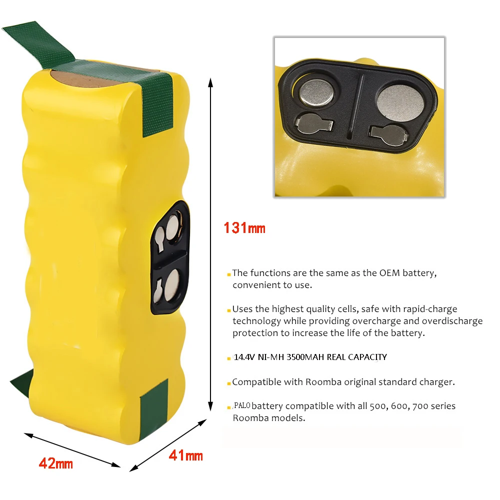 14.4V 3500mAh ni-mh بطارية ل اي روبوت رومبا 500 510 530 532 534 535 540 550 560 562 570 580 600 610 700 760 770 780 800 980 R3