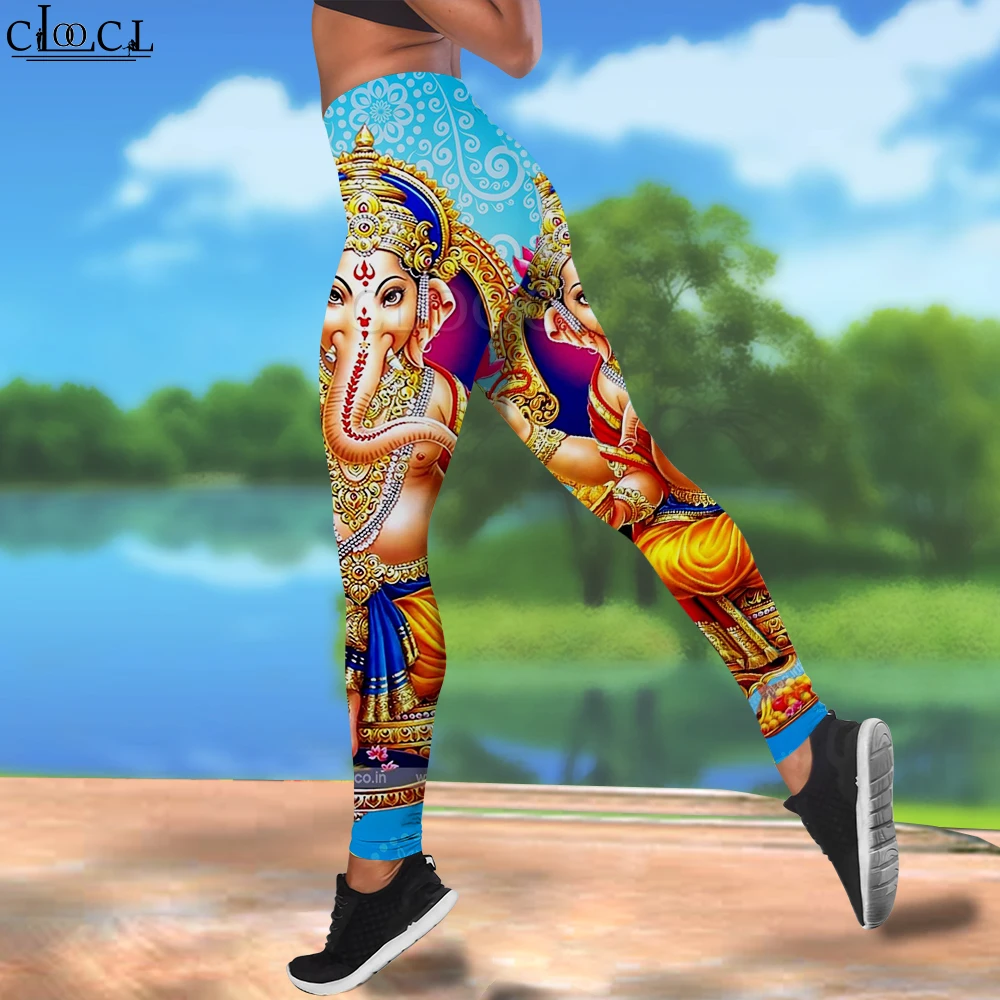 CLOOCL Legging Wanita Indian God Ganesha Dicetak Pinggang Tinggi Elastis 3D Legging Wanita untuk Celana Jogging Luar Ruangan Drop Shipping