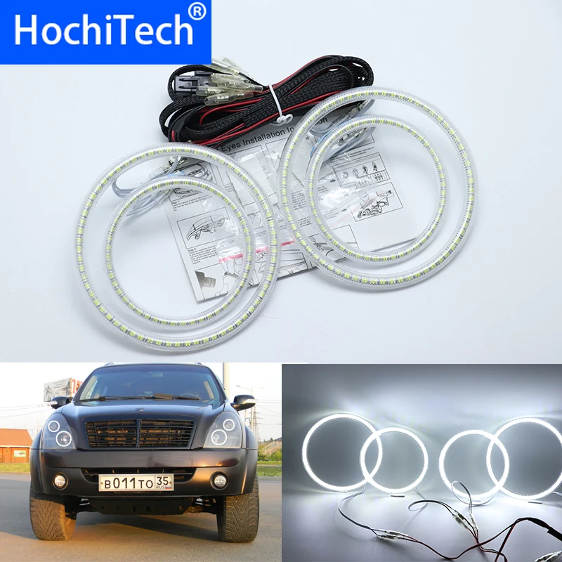 for Ssangyong Rexton 2006-2011 Ultra bright SMD white LED angel eyes 2600LM 12V  ring kit daytime running light