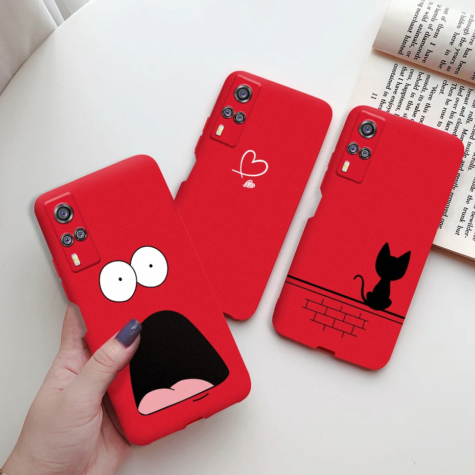 For Vivo Y53s 4G Case 6.58'' Cute Cartoon Painted Silicone Slim Matte TPU Back Cover For Vivo Y53s Vivo Y53s Y 53s 4G Phone Case