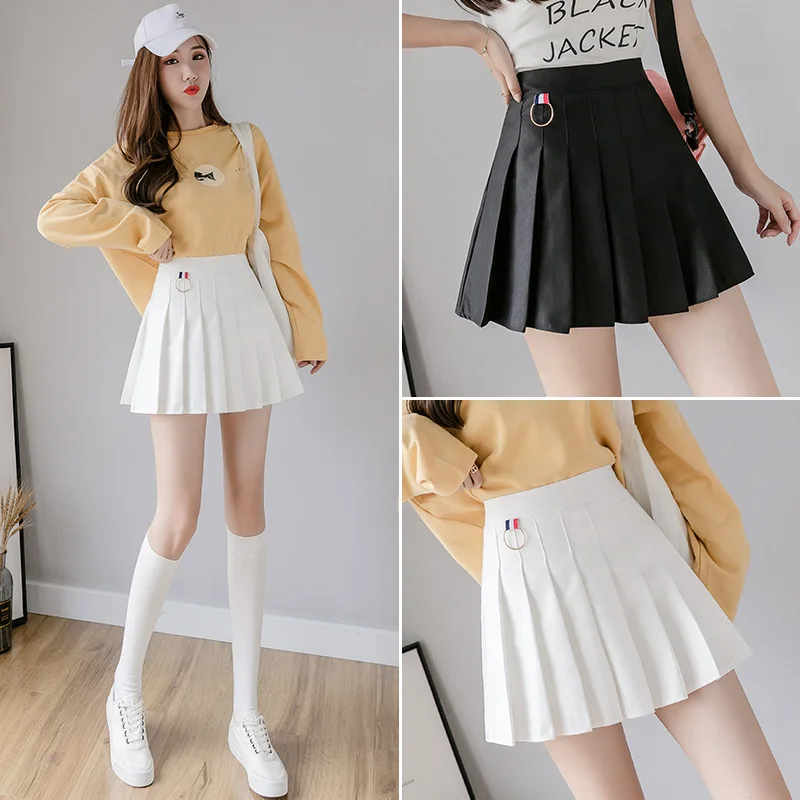 

Short Skirt High Waist Black Skirt 2021 Thickened New Dance A- line Skirt Pleated Skirt for Female Students