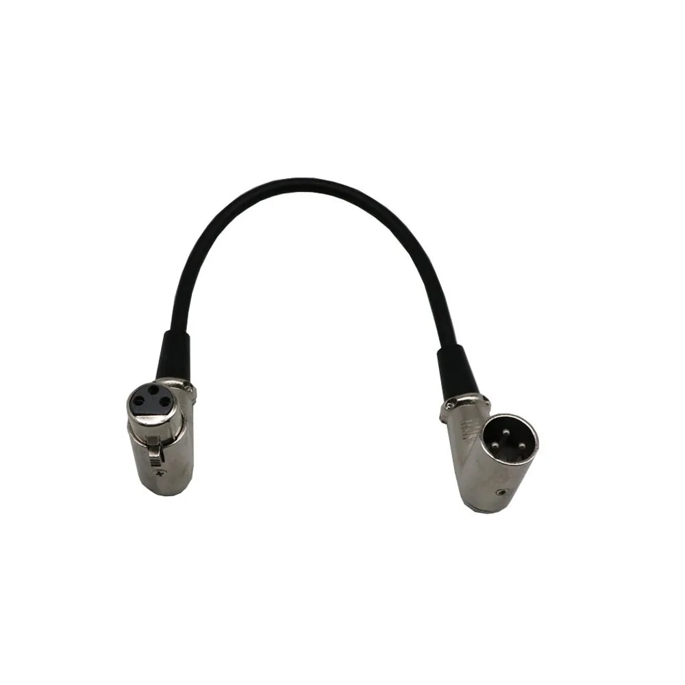 3Pin XLR Microphone Audio Cable Plug Connectors Cannon Cable Terminals DIY Audio Signal Plug 90 Degree Lighting Cable DMX Cable