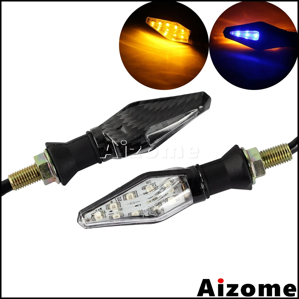 8mm Motorcycle LED Turn Signals Amber Flash Light For Yamaha Honda Suzuki Kawasaki CBR ZXR GSXR GS YZF Turn Indicator Blinkers