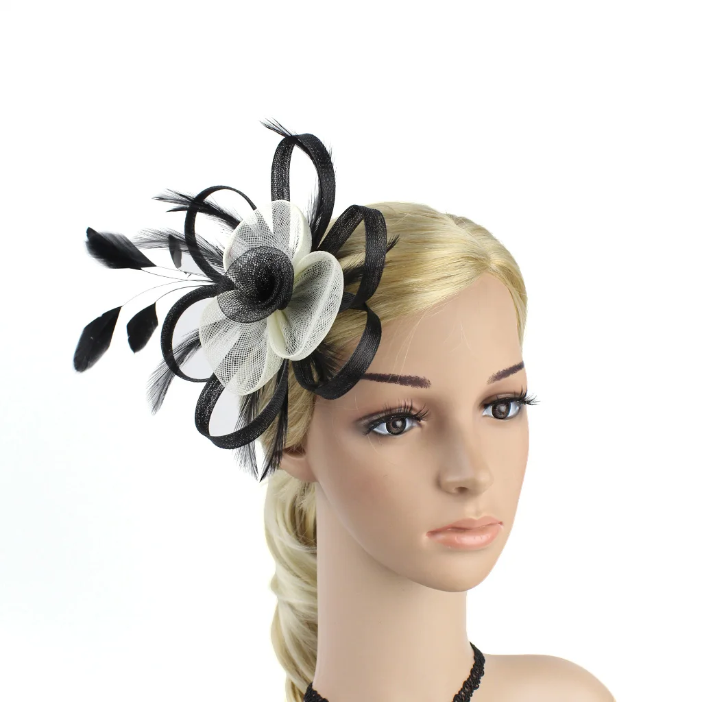 Fascinator Hat Veil Feather Fascinator Hair Clip Tea Party Pillbox Derby Hat Fascinator Bridal Wedding Veil