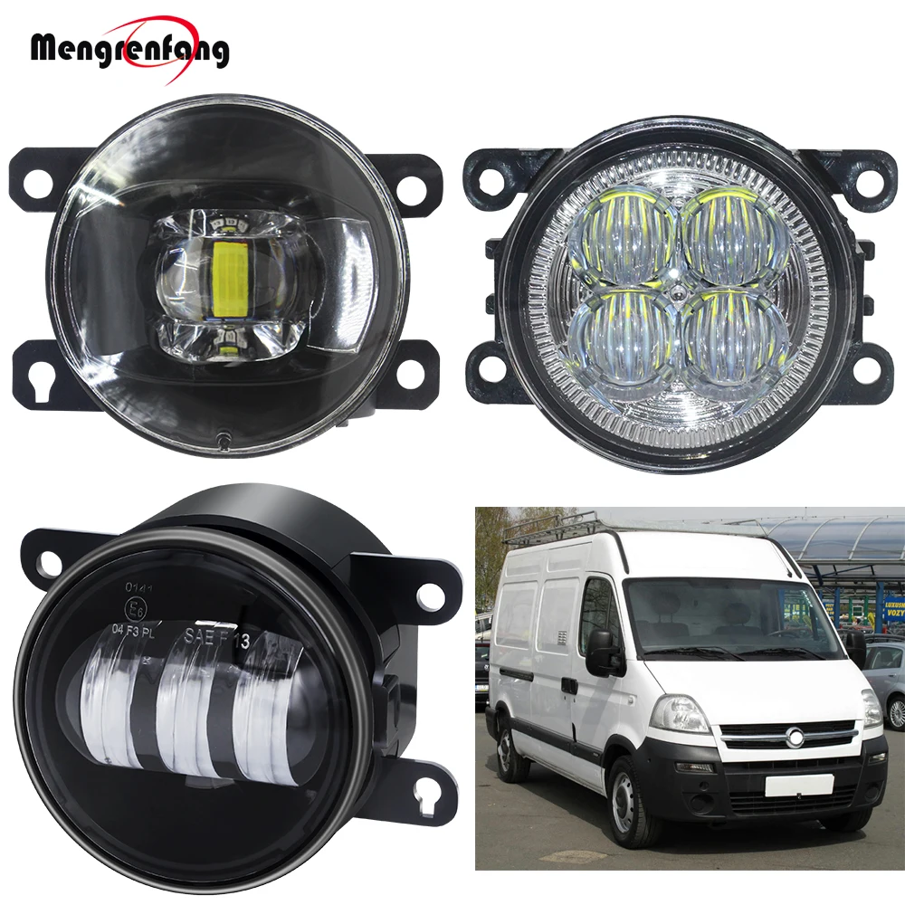 Car Front Bumper Fog Light Assembly For Opel Movano 2000-2011 LED Lens Fog Lamp Daytime Running Light 12V
