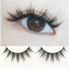 NEW 3D False Eyelashes Handmade Natural Cross False Eyelashes Japanese Cotton Thread Stem Nude Makeup Realistic Makeup Tools