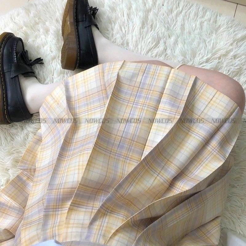 [Schwimmender Mondschein] Mädchen Sommer kurz/lang hohe Taille Falten röcke Plaid Röcke Frauen Kleid für jk Schuluniform Studenten