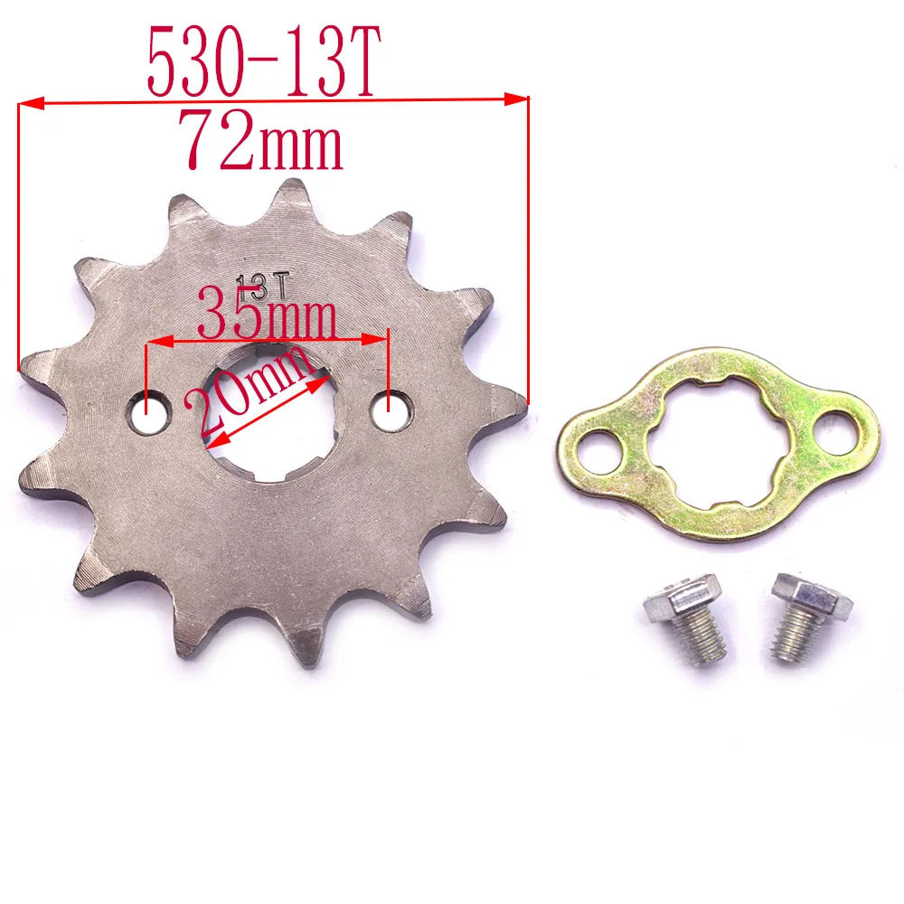 Front Engine Sprocket Star #530 10T-20T 12 13 Teeth 20mm For 530 Chain With Locker Motorcycle Dirt Bike PitBike ATV Quad Parts