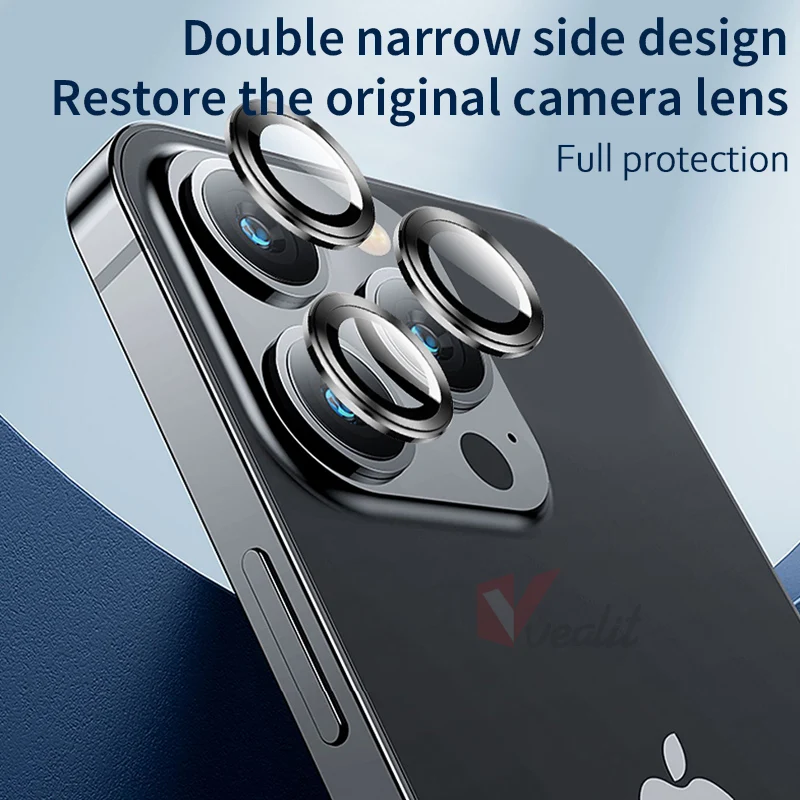 Luxury Metal Camera Lens Protector Screen Glass For iPhone 13 Pro Max 13 Mini 3D Camera Protector For iPhone 13 Pro Lens Glass