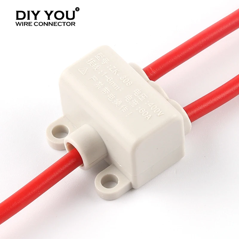 High Power Splitter Quick Wire Connector Terminal Block 60A/400V 1-6mm2 Electrical Cable Junction Box ZK-306/506 Connectors