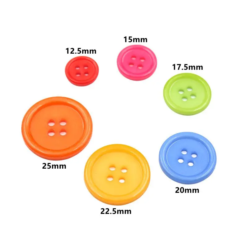 50-200PCs Round Resin Sewing Buttons Scrapbooking Mixed Color Children\'s Handcraft DIY Crafts Clothes Dolls Garment Accessories