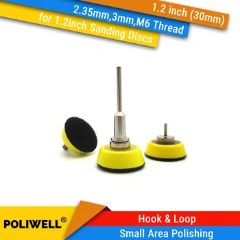 1.2 inç 30mm Back-up zımpara 2.35mm Shank veya M6 konu 3mm Shank cırt cırt zımpara diskleri Dremel aksesuarları