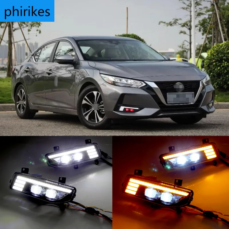 LED DRL Daytime Running Lights Fog Lights Turn Signal Lamp for Nissan X-Trail Rogue Qashqai Kicks Sylphy Sentra 2017-20