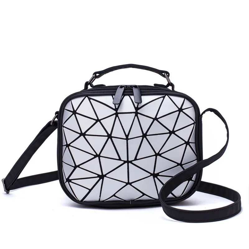 Women Laser Luminous Holographic Handbags Crossbody Bags for Women 2020 Shoulder Bag Geometric Plaid Hologram Small Square Bags