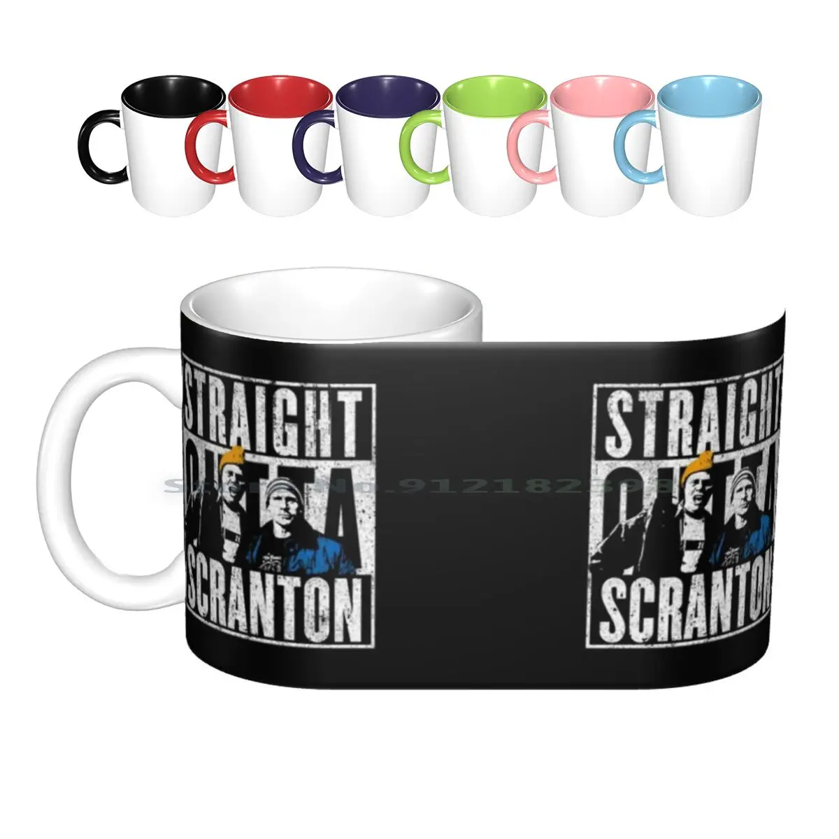 Straight Outta Scranton - Lazy Scranton Ceramic Mugs Coffee Cups Milk Tea Mug The Office Office Dwight Schrute Jim Halpert Pam