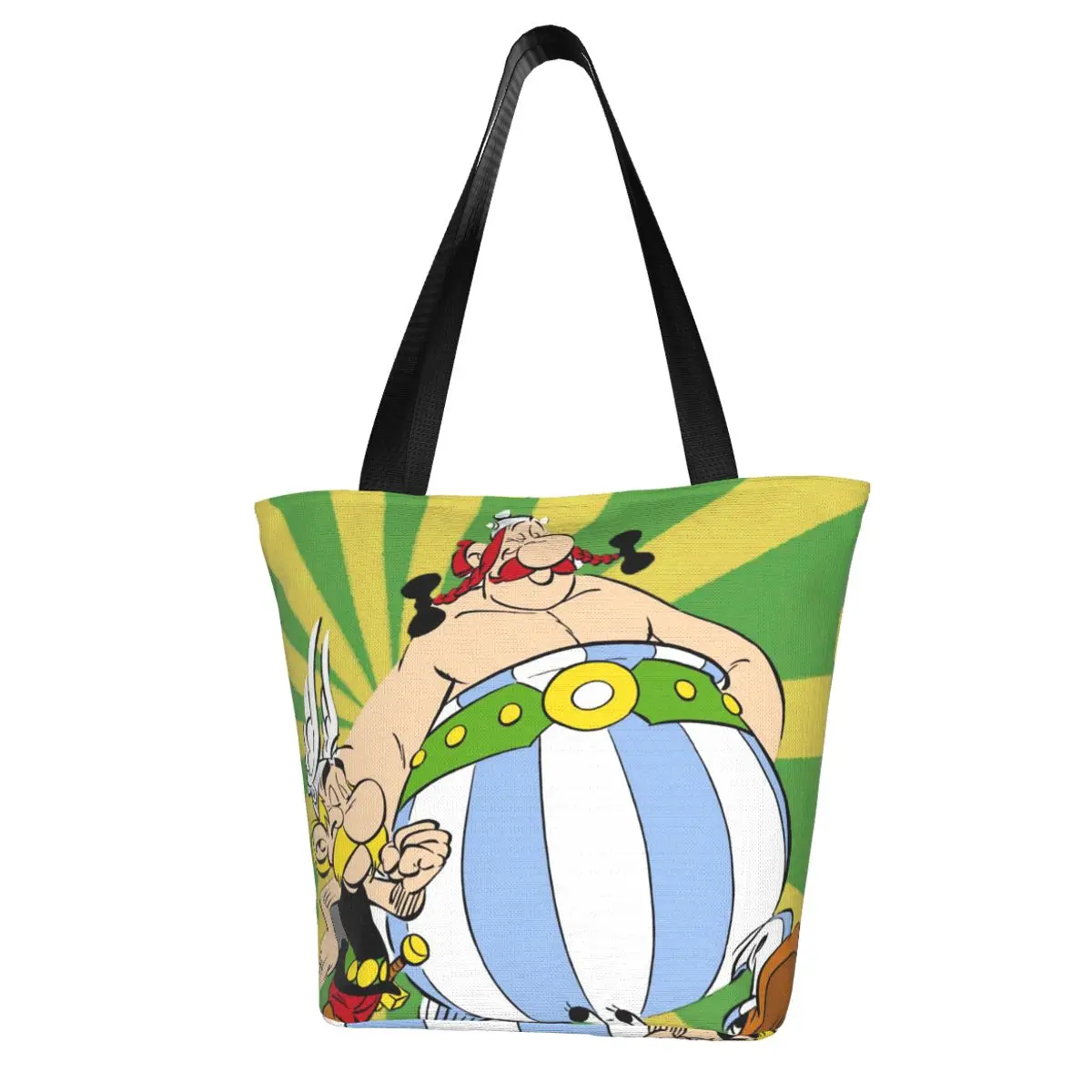 Asterix And Obelix Polyester outdoor girl handbag, woman shopping bag, shoulder bag, canvas bag, gift bag