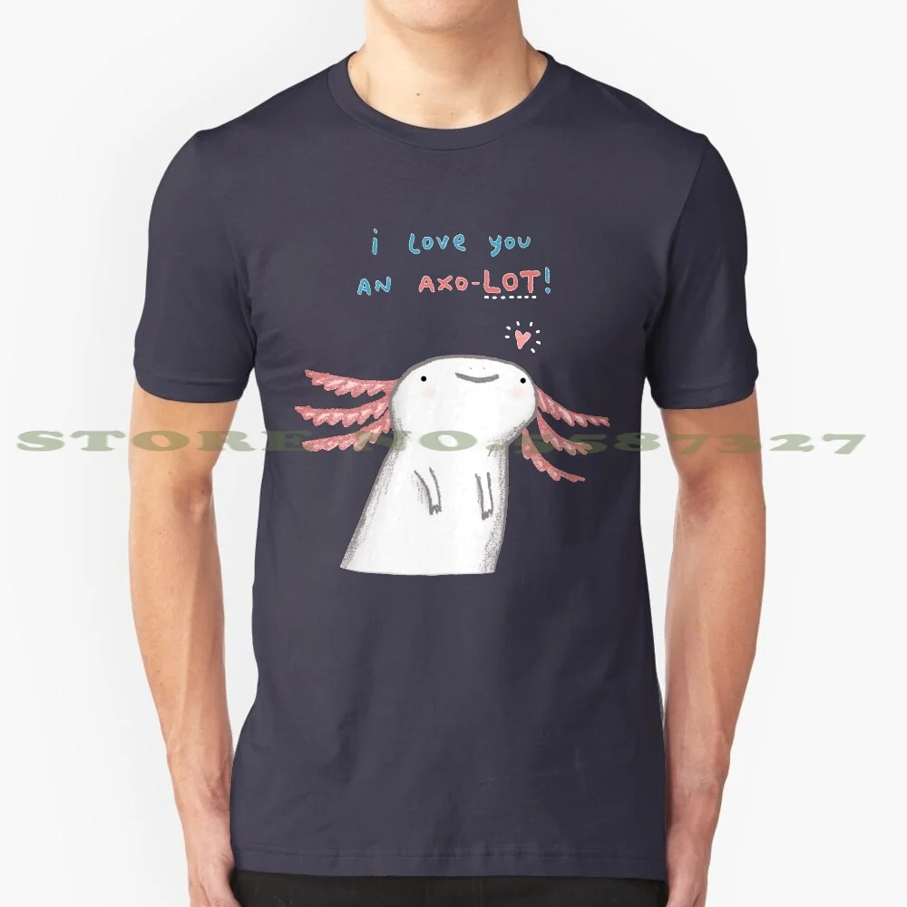 Lotl Love 100% Cotton T-Shirt Axolotl Love Valentines Day Boyfriend Girlfriend Gf Husband Wife Newt Salamander Pollywog Mudkip