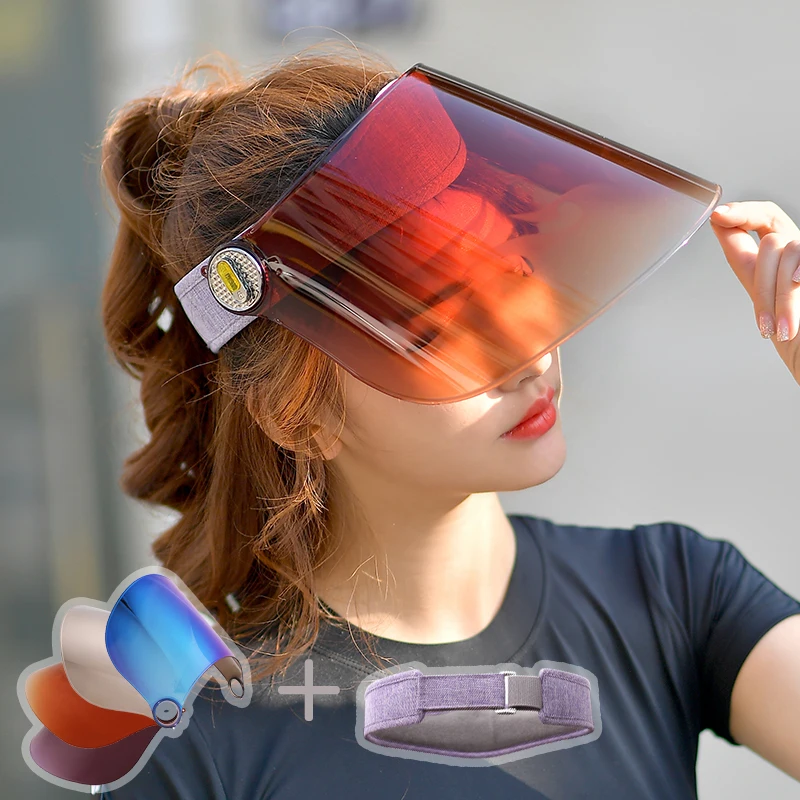 

2024 Protective Face Mask Hat Sun-resistant UV Protection Face Mask Hat PVC Covering Eye-protection Goggles Empty Top Sun Hat