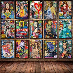 Modern Graffiti Wall Art Figure Canvas Paintings Abstract Posters and Prints Wall Art Picture for Living Room Wall Decor Cuadros