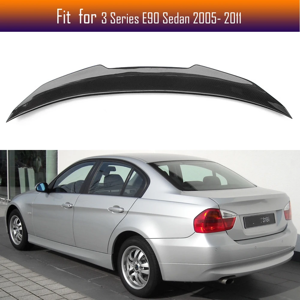 Carbon Fiber Car Rear Trunk Wings Spoiler For BMW E90 3 Series Sedan E90 M3 320i 325d 328i 330d 2005-2011