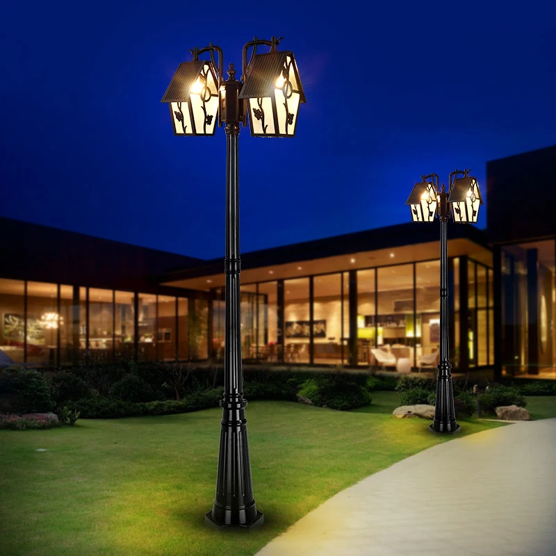 European-Style Landscape Street Lamp Outdoor Waterproof Household Community Garden Villa Garden Lamp Outdoor High Pole Antique