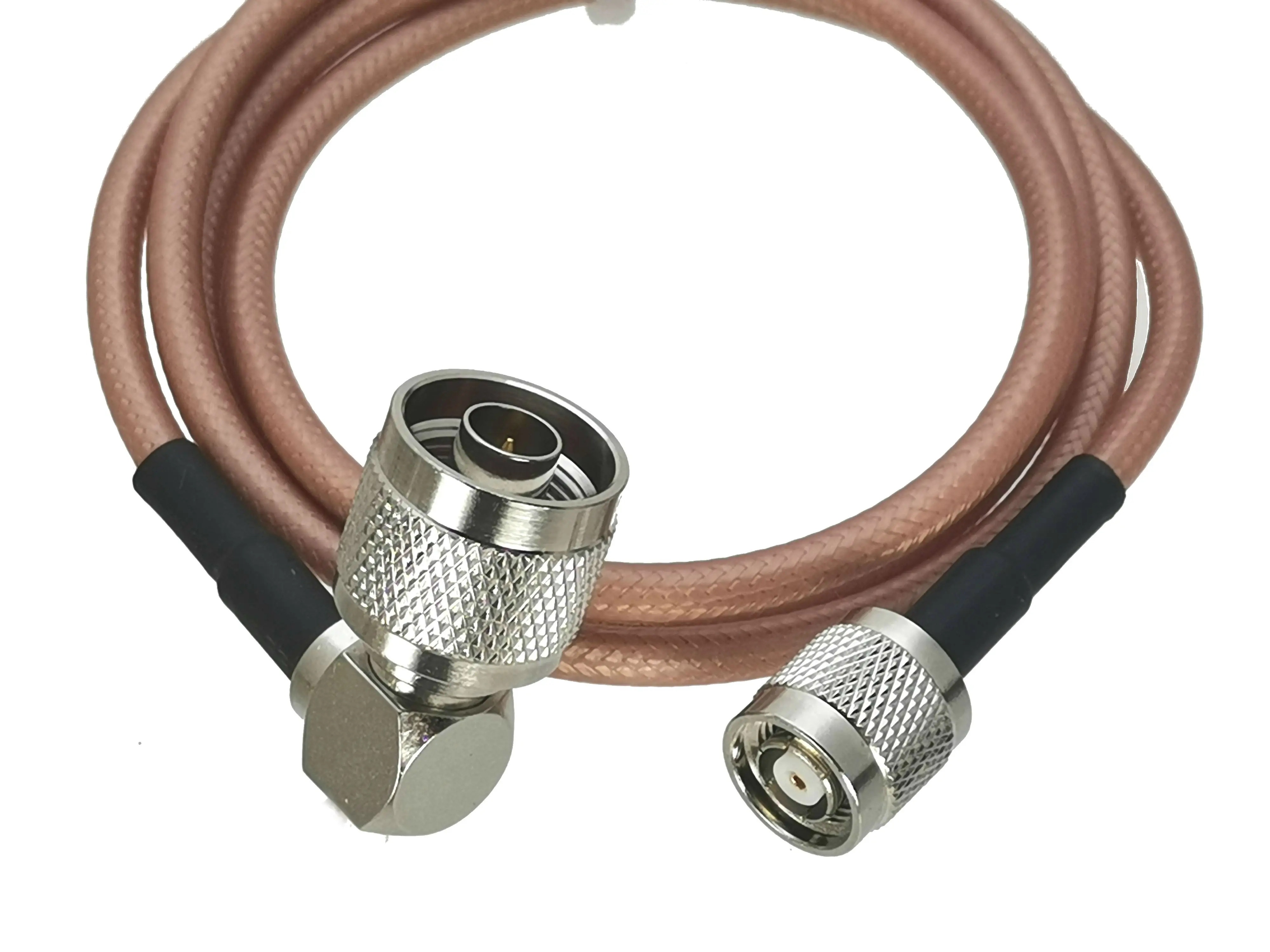 Rg142 conector macho para n, conector de ângulo reto, coaxial rf, cabo rabo de porco, 6 polegadas ~ 10m, 1 peça