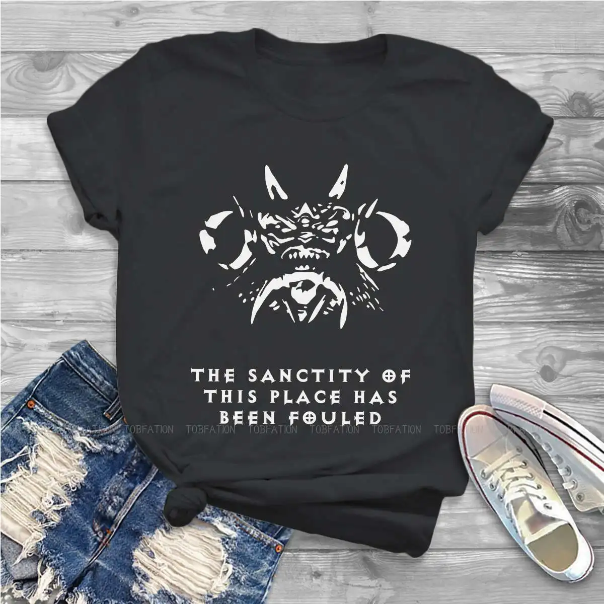 Sanctity Classic Feminine Shirts Diablo 2 Roleplaying Game Oversized T-shirt Harajuku Vintage Female Blusas