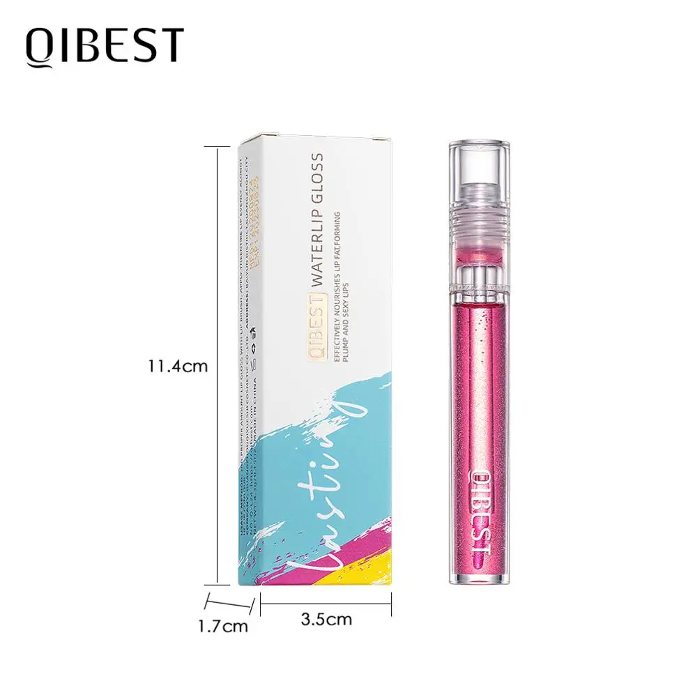 QIBEST-Brcorporelle à lèvres transparent, base naturelle, hydratant, repulpant, effet miroir