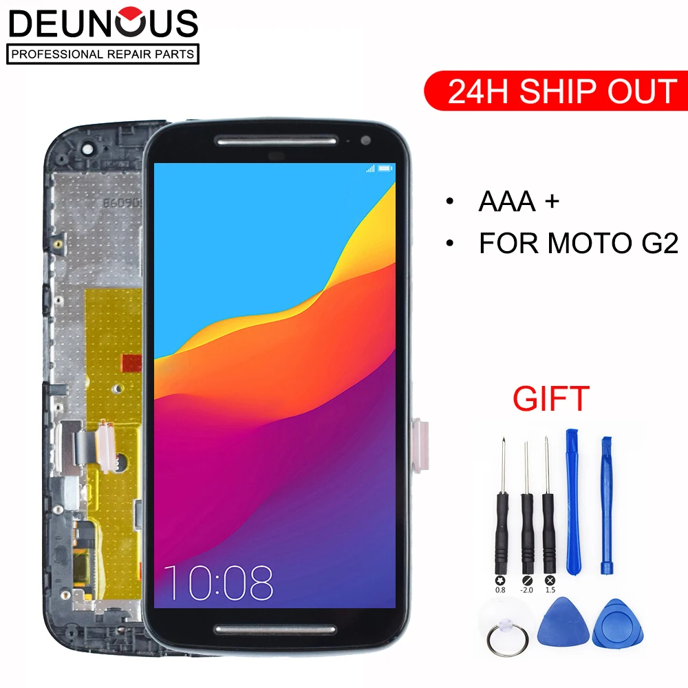 New 5.0'' 1280x720 LCD For MOTOROLA MOTO G2 Display G+1 XT1063 XT1069 XT1068 For MOTO G2 LCD with Touch Screen Digitizer